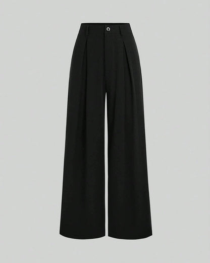 Varella Pleated High-Waist Wide-Leg Pants