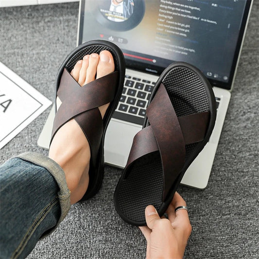Varello Cross Strap Relaxed Slide Sandals