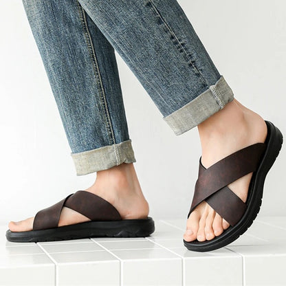 Varello Cross Strap Relaxed Slide Sandals