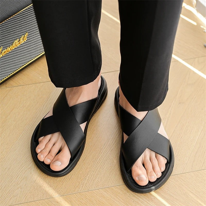 Varello Cross Strap Relaxed Slide Sandals