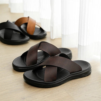 Varello Cross Strap Relaxed Slide Sandals