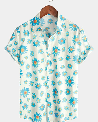 Vassio Floral Print Relaxed Button-Up Shirt