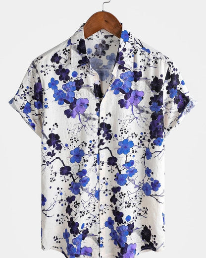 Vassio Floral Print Relaxed Button-Up Shirt