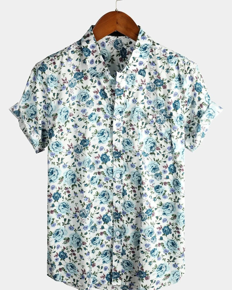 Vassio Floral Print Relaxed Button-Up Shirt