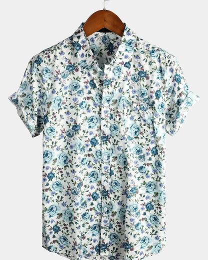 Vassio Floral Print Relaxed Button-Up Shirt