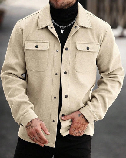 Veslin Brushed Wool Snap Shirt Jacket