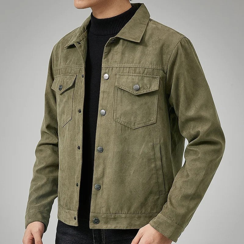 Veylo Relaxed Suede Trucker Jacket
