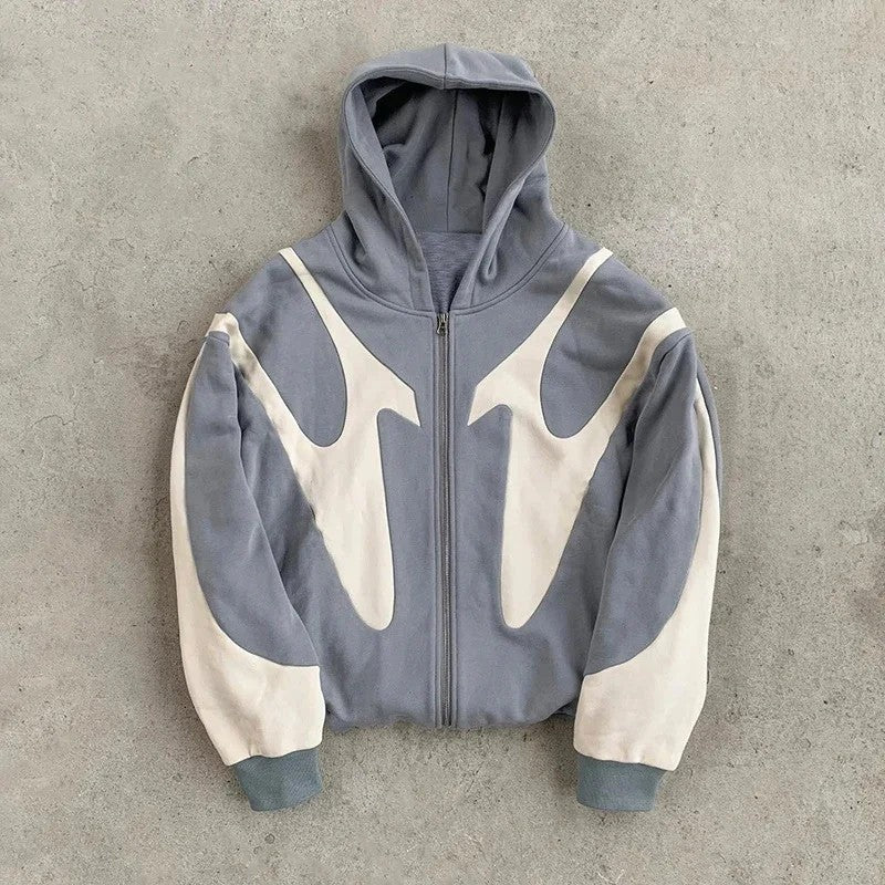 Veyron Abstract Panel Zip Hoodie