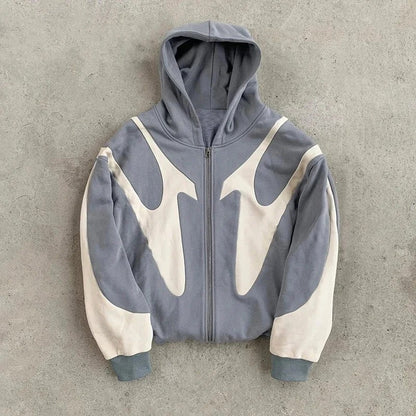 Veyron Abstract Panel Zip Hoodie