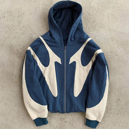 Veyron Abstract Panel Zip Hoodie