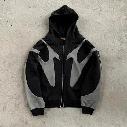 Veyron Abstract Panel Zip Hoodie