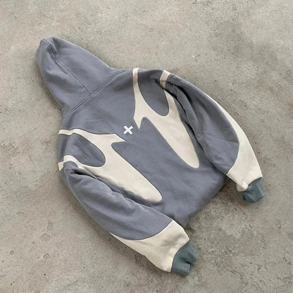 Veyron Abstract Panel Zip Hoodie
