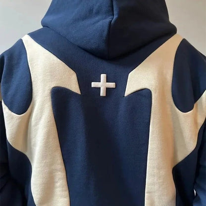 Veyron Abstract Panel Zip Hoodie