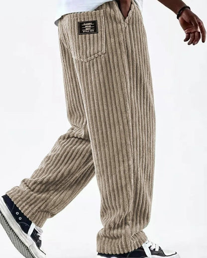 Veyron Relaxed Wide-Leg Corduroy Pants