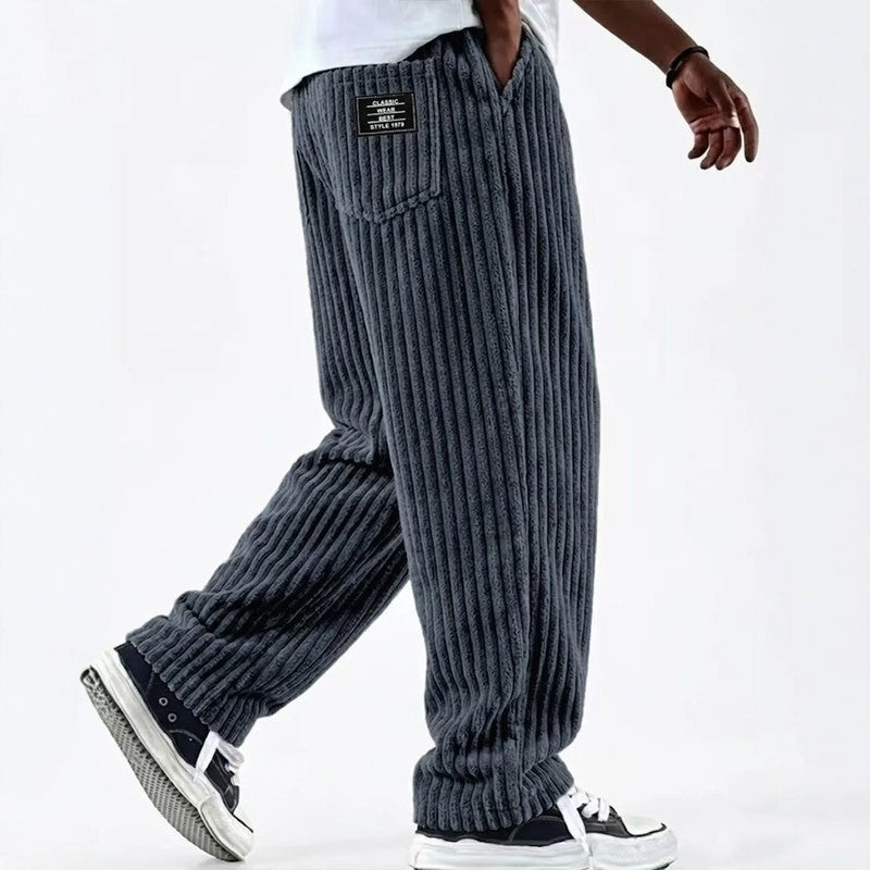Veyron Relaxed Wide-Leg Corduroy Pants