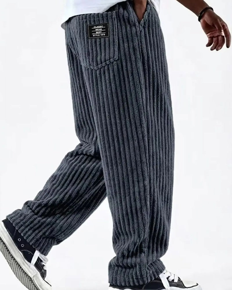 Veyron Relaxed Wide-Leg Corduroy Pants