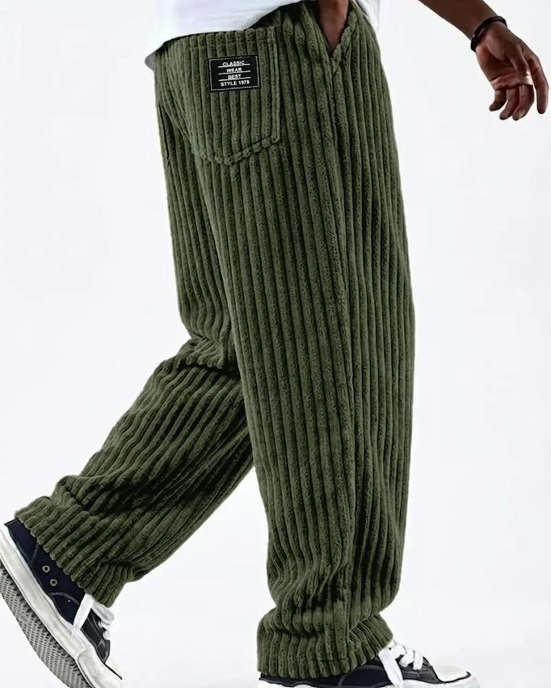 Veyron Relaxed Wide-Leg Corduroy Pants