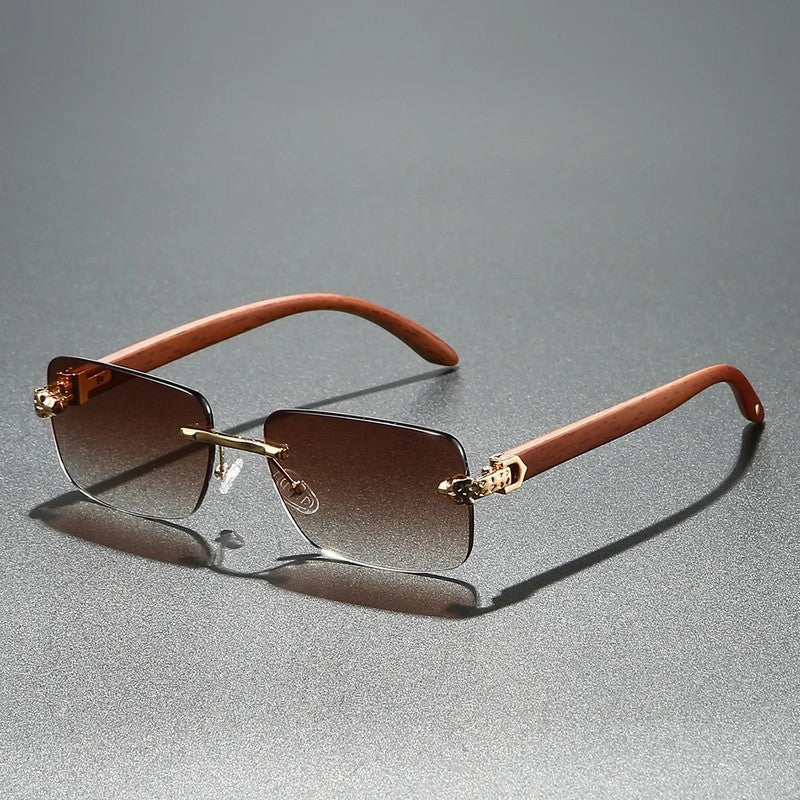 Veyron Rimless Gradient Square Sunglasses