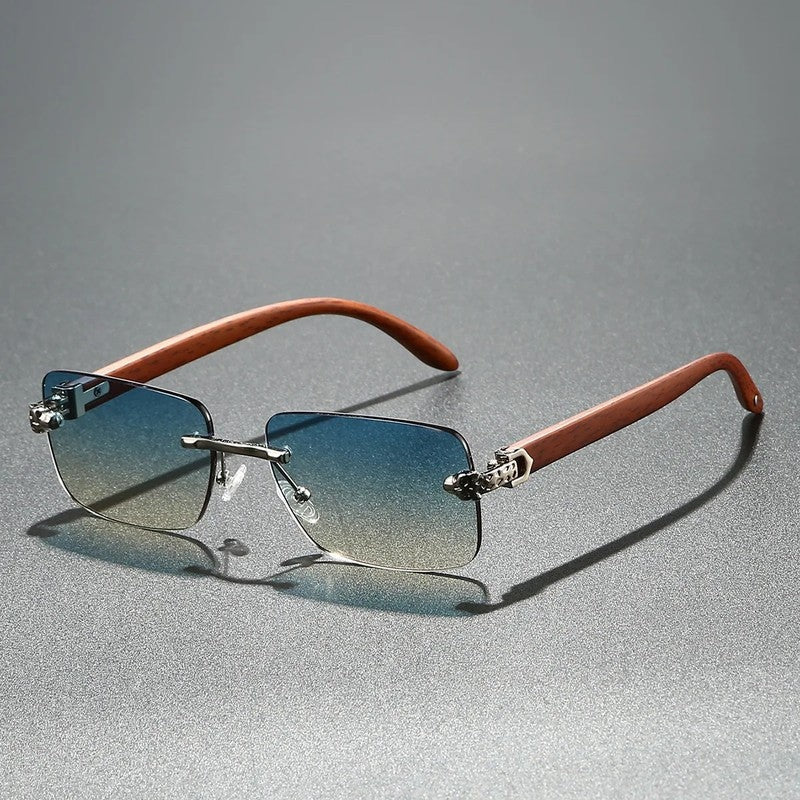 Veyron Rimless Gradient Square Sunglasses