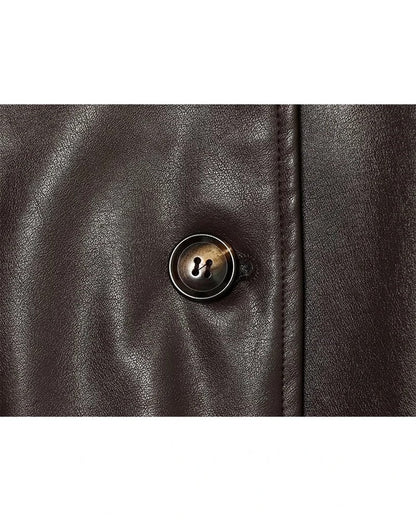 Vionda Belted Faux Leather Jacket