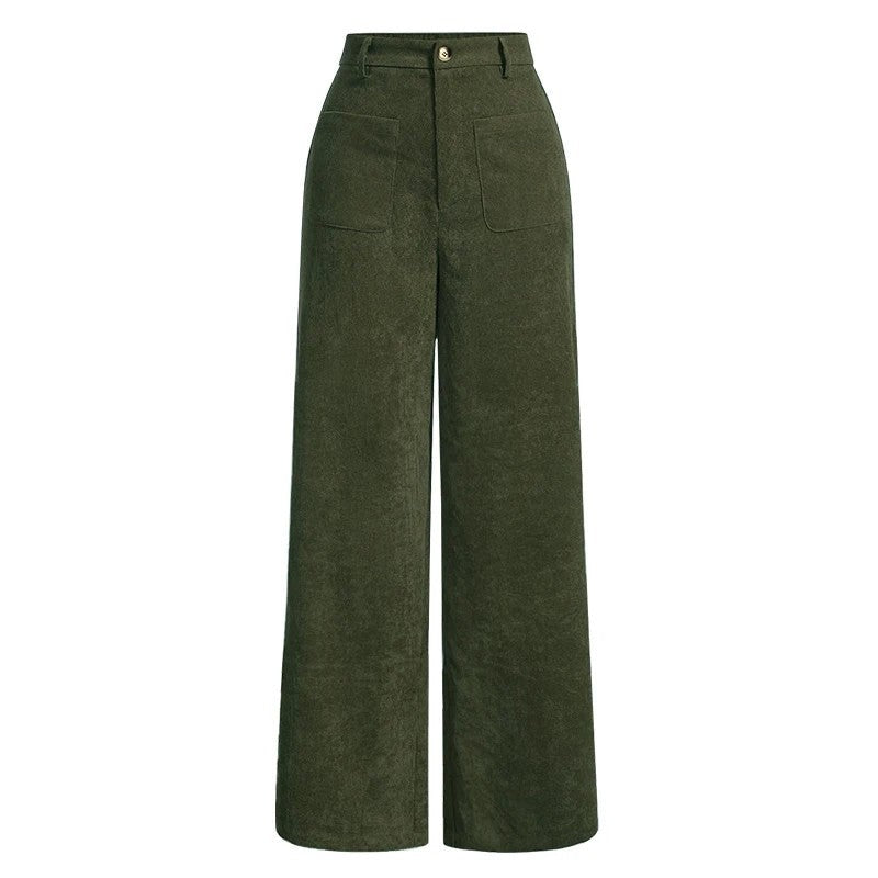 Vionne Relaxed Wide-Leg Corduroy Pants