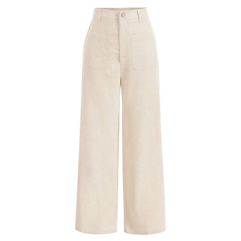 Vionne Relaxed Wide-Leg Corduroy Pants