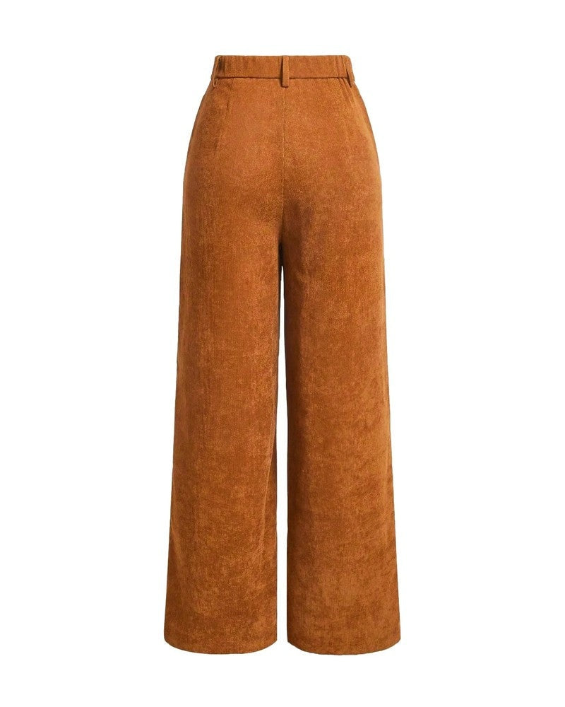 Vionne Relaxed Wide-Leg Corduroy Pants