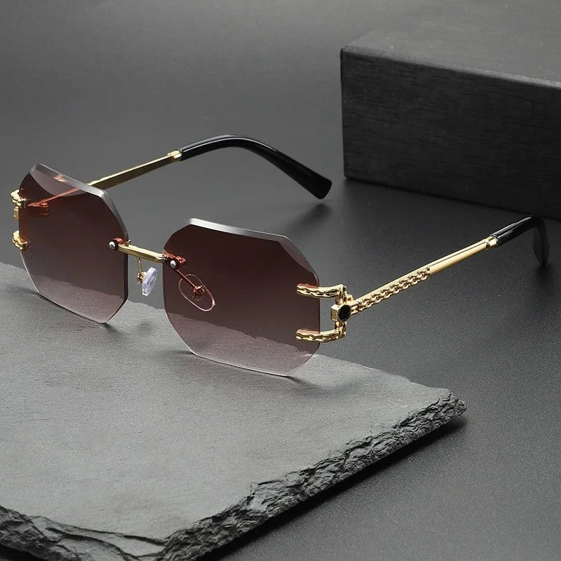 Virelle Geometric Rimless Gradient Sunglasses