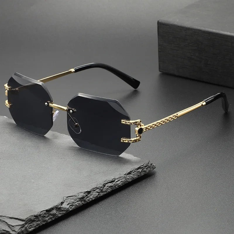 Virelle Geometric Rimless Gradient Sunglasses