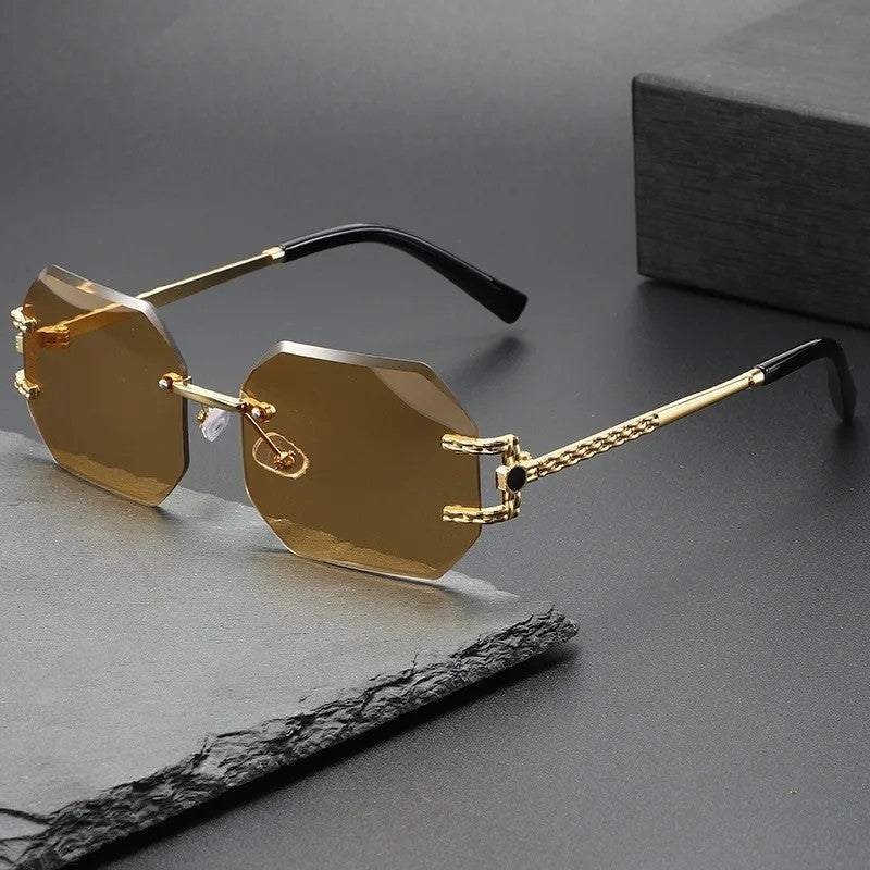 Virelle Geometric Rimless Gradient Sunglasses