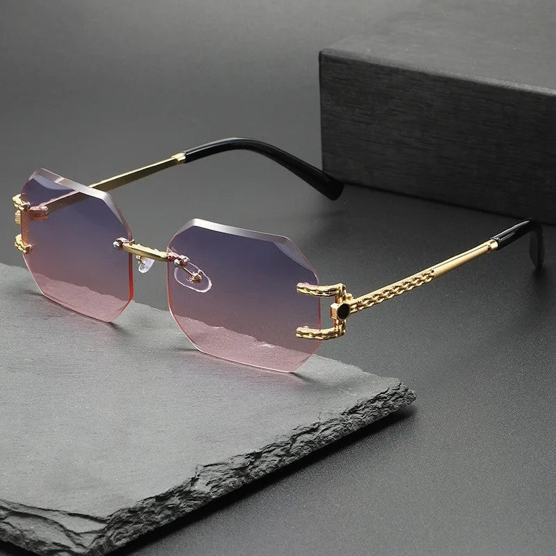 Virelle Geometric Rimless Gradient Sunglasses