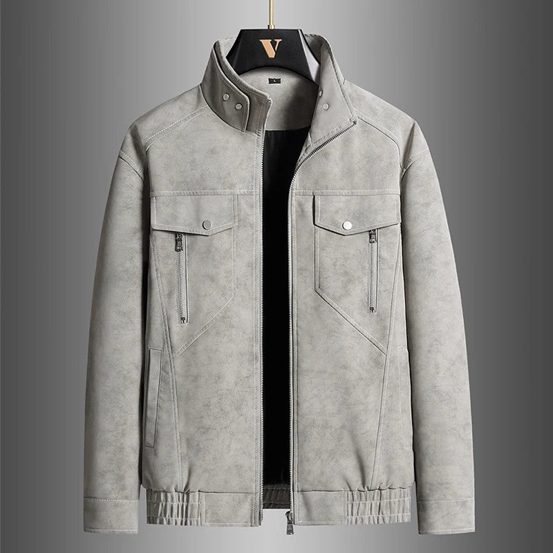 Vorlen Modern Stand Collar Moto Jacket