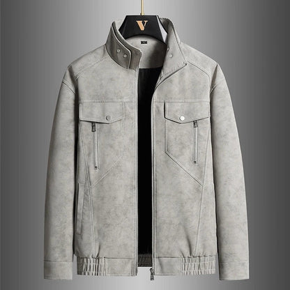Vorlen Modern Stand Collar Moto Jacket