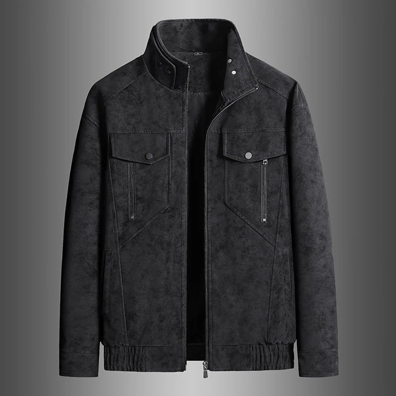 Vorlen Modern Stand Collar Moto Jacket