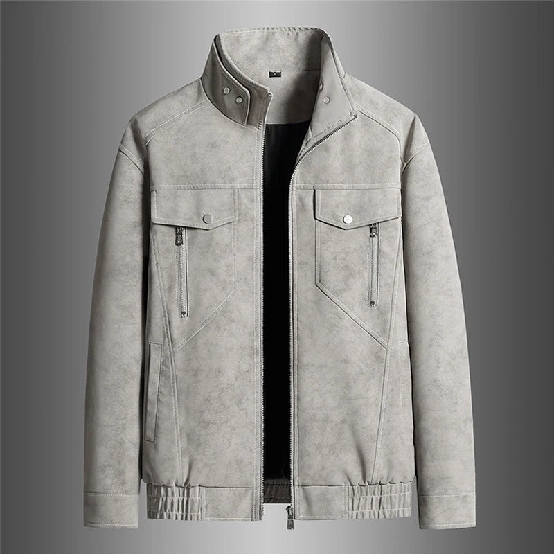 Vorlen Modern Stand Collar Moto Jacket