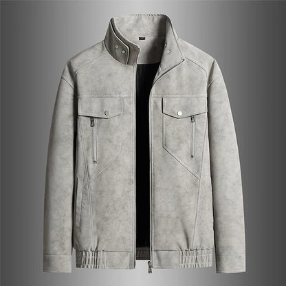 Vorlen Modern Stand Collar Moto Jacket