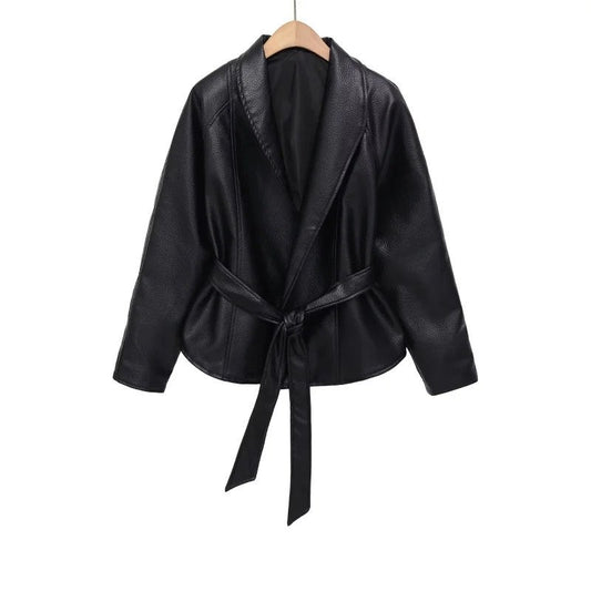 Wesley Belted Faux Leather Jacket